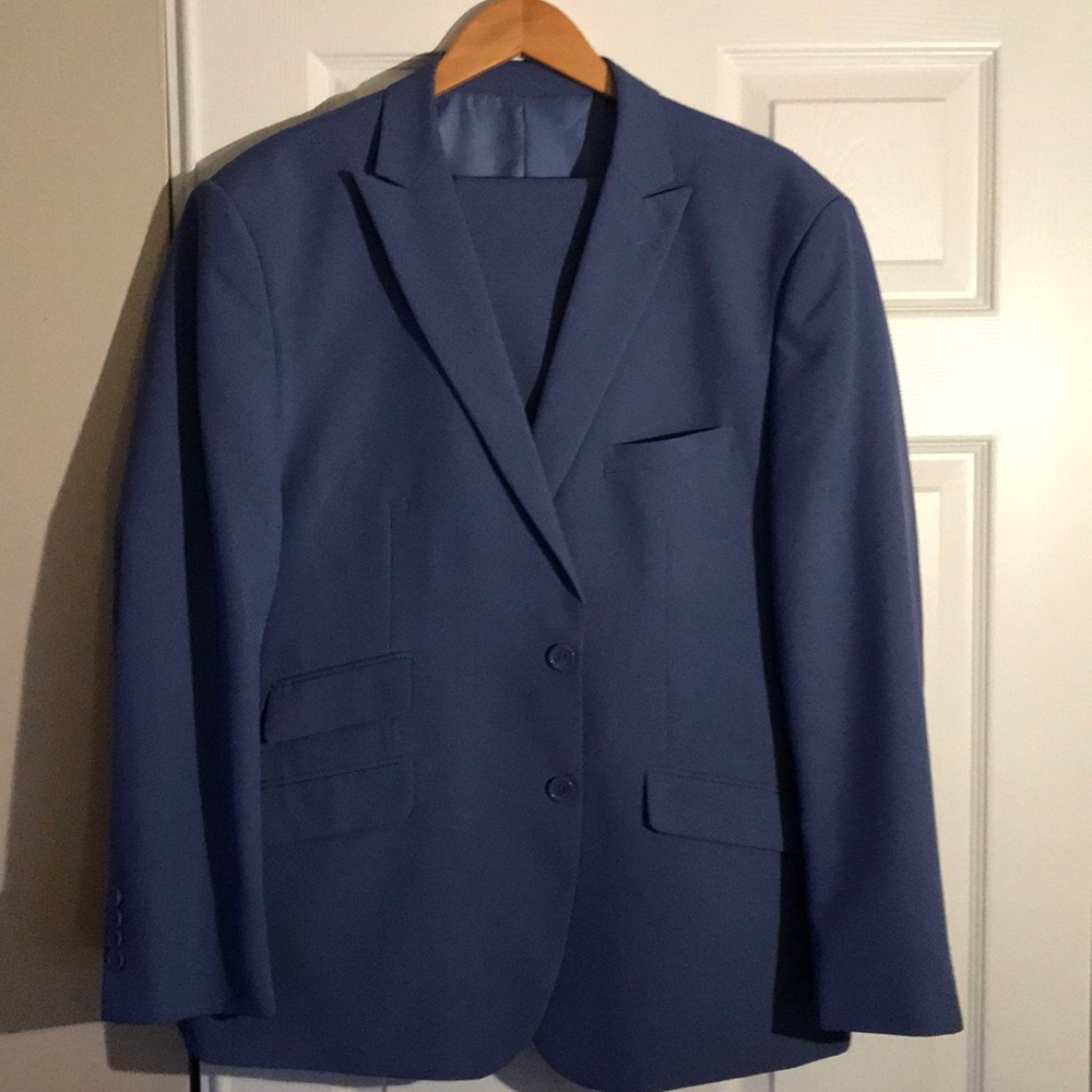 French Blue 2pc Peak Lapel Suit